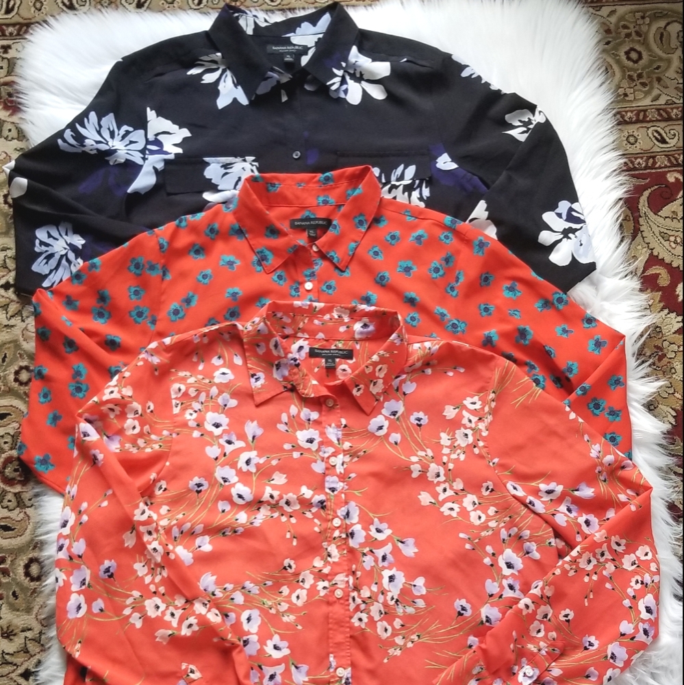 3 Banana republic Floral dillon Shirt XL